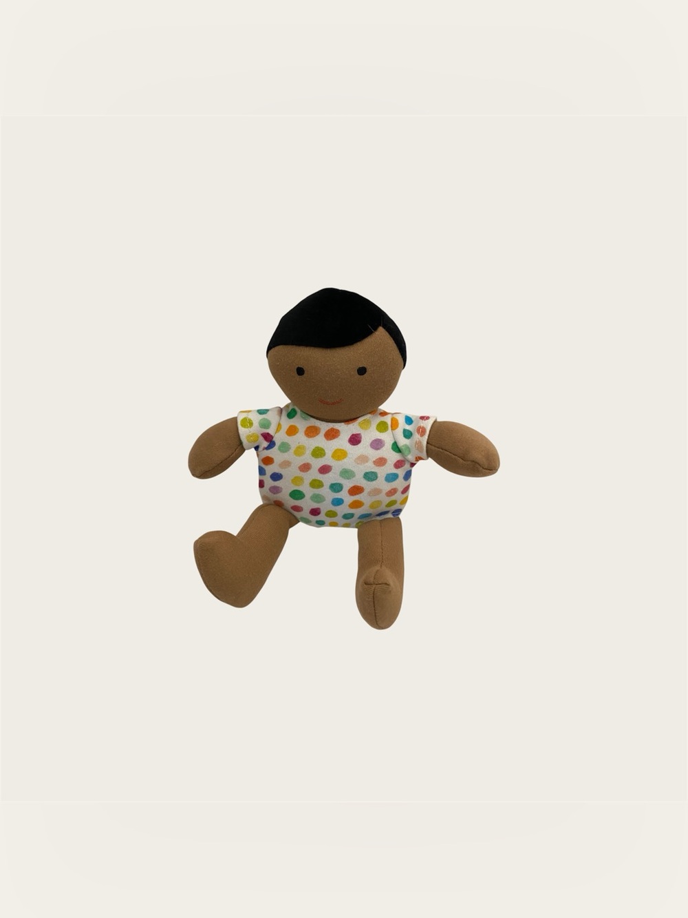 Lovevery Baby Doll Organic Cotton Plush Black Hair Brown Skin Montessori 8”